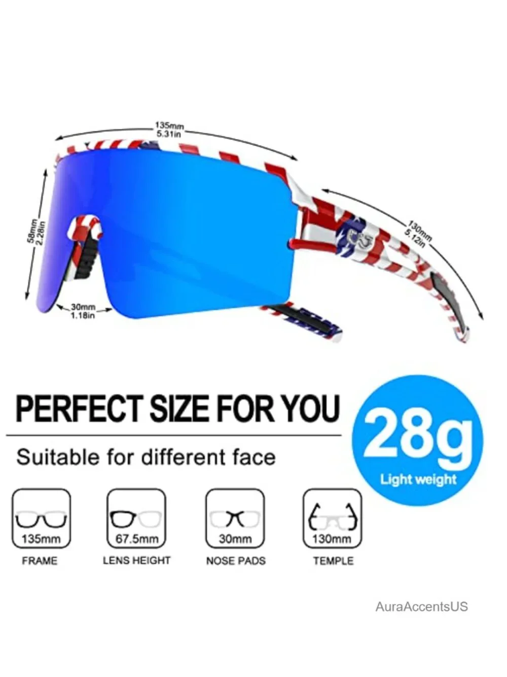 Polarized UV400 Sports Sunglasses Cycling Running Fishing Glasses Lightweight